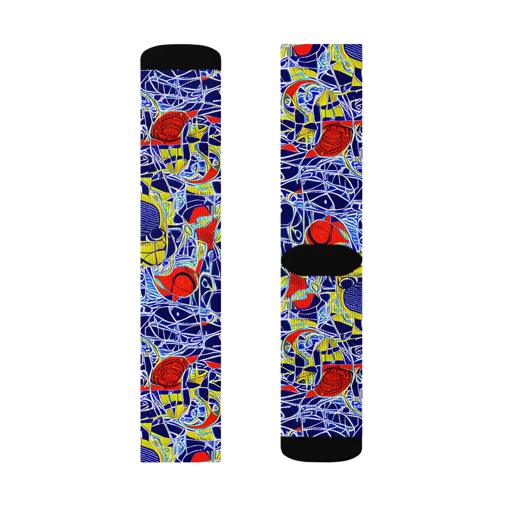Blue Rapture on Socks — Left Sock