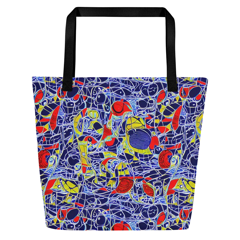 Blue Rapture on Large Tote Bag W/ Pocket — Front