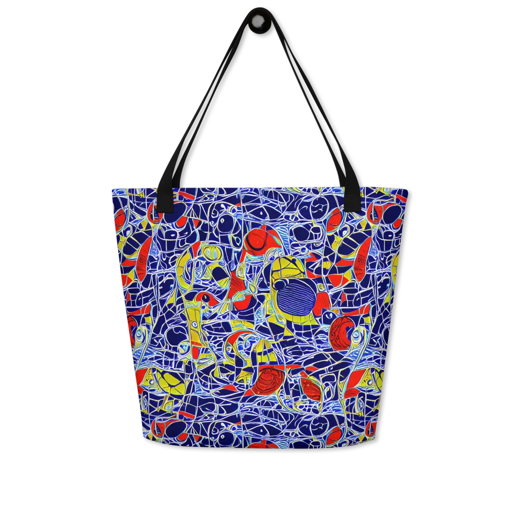 Blue Rapture on Large Tote Bag W/ Pocket — Front