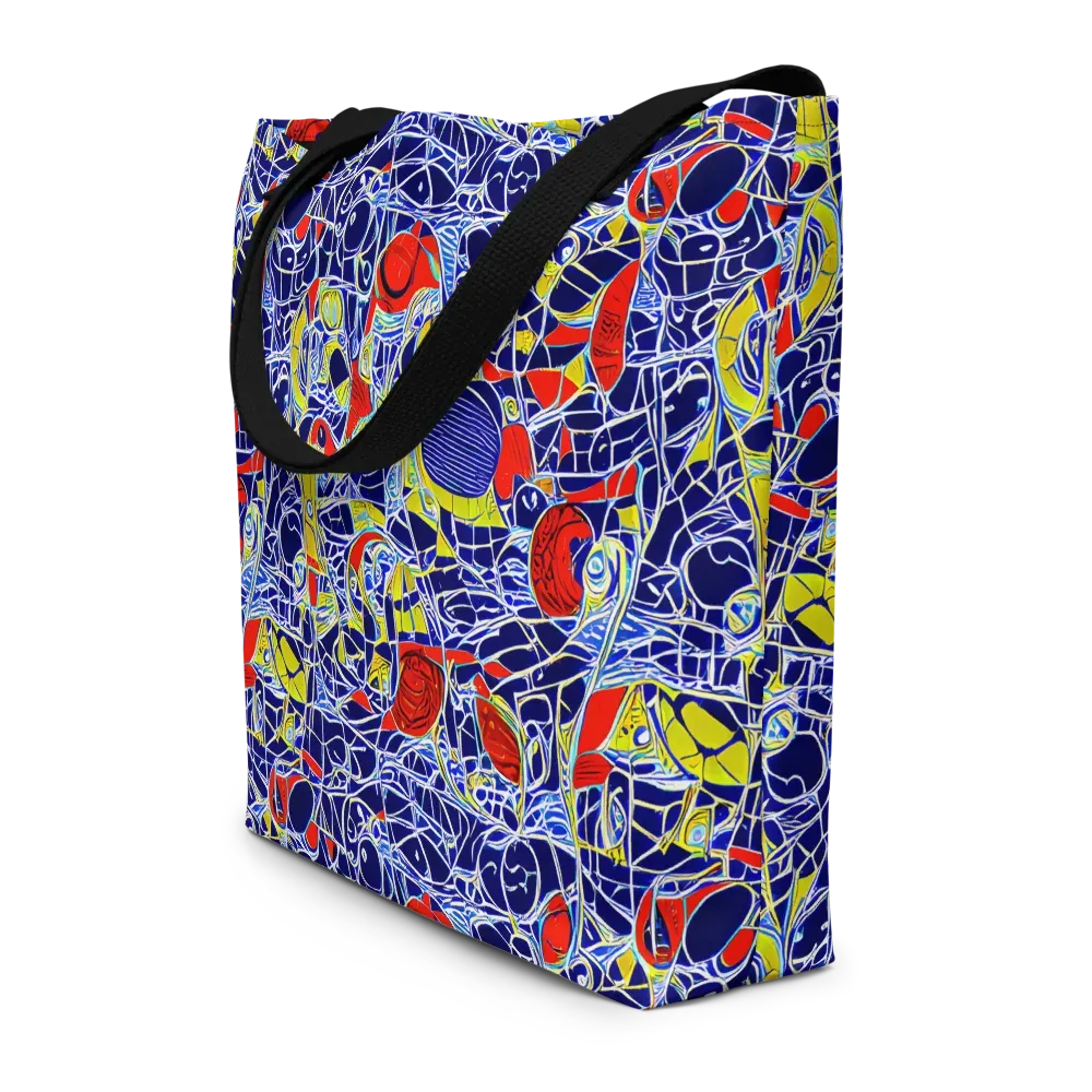 Blue Rapture on Large Tote Bag W/ Pocket — Front