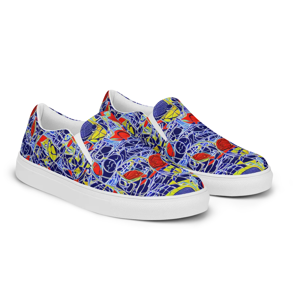 Blue Rapture on Women's Slip-On Canvas Shoes — Right Front