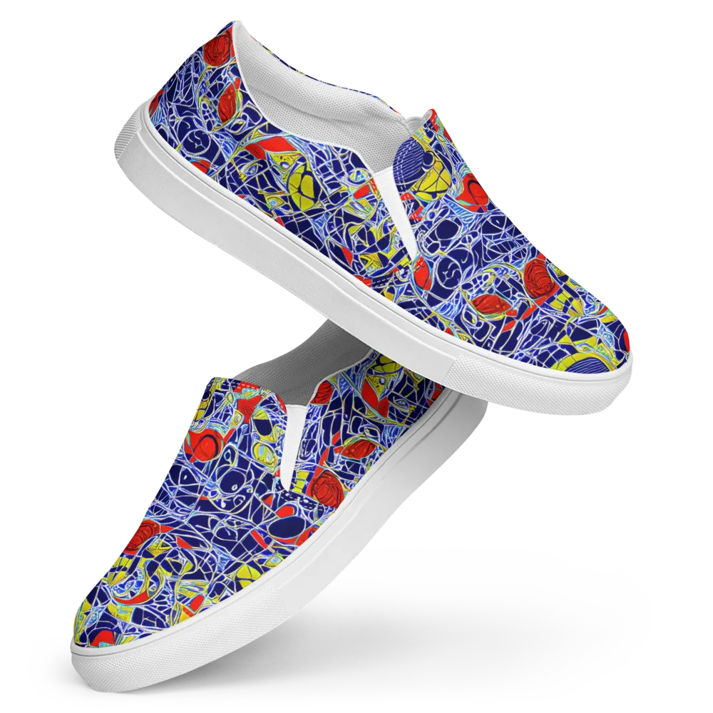 Blue Rapture on Women's Slip-On Canvas Shoes — Front
