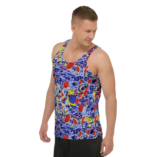 Blue Rapture on a Men's Tank Top