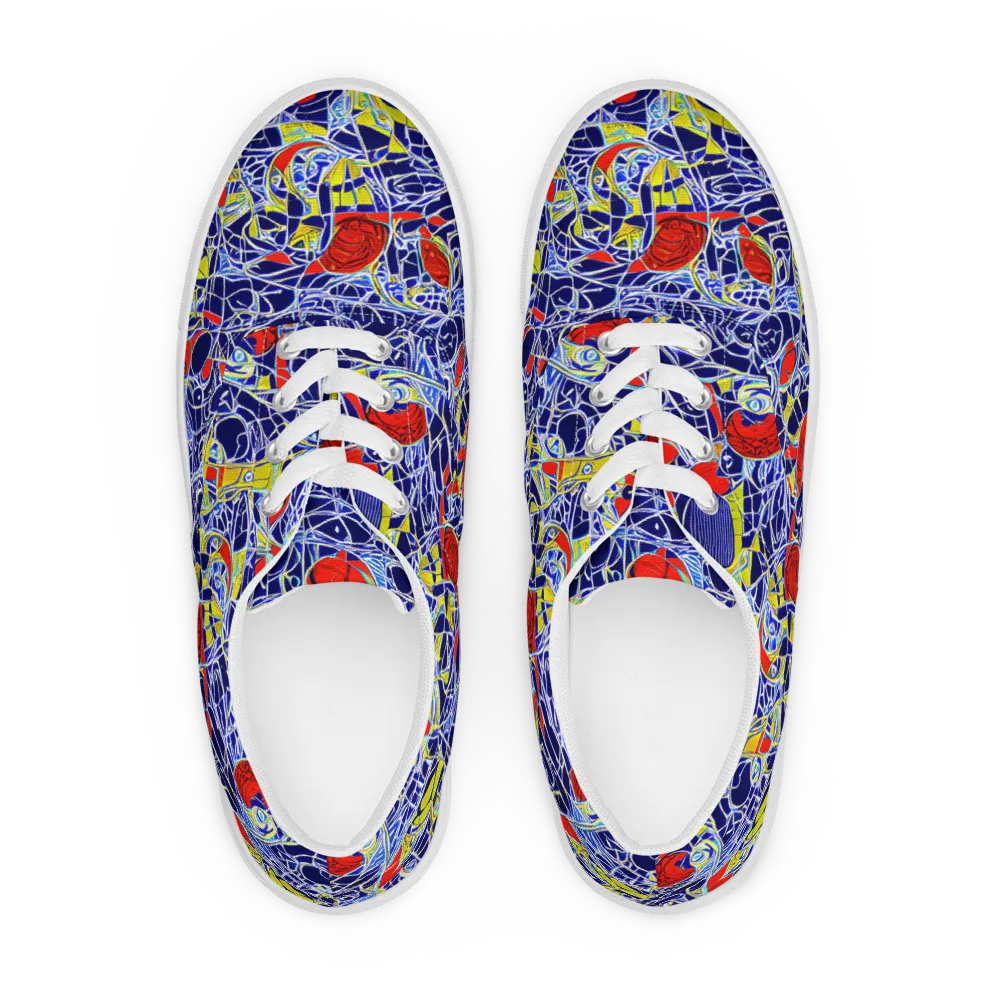 Blue Rapture on Men's Lace-Up Canvas Shoes — Front