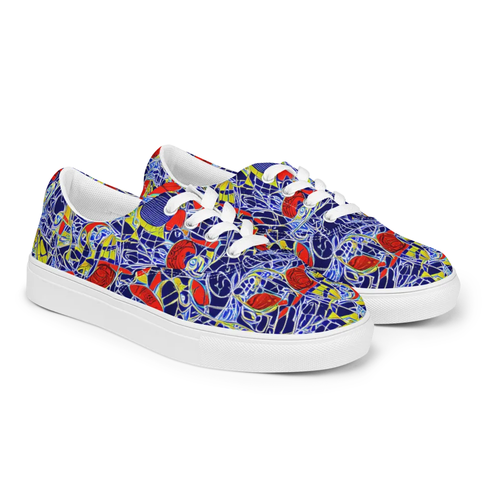 Blue Rapture on Men's Lace-Up Canvas Shoes — Right Front