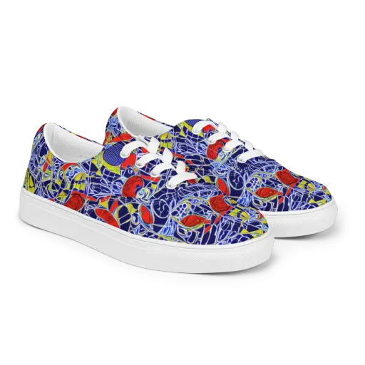 Blue Rapture on a Men's Lace-Up Canvas Shoes