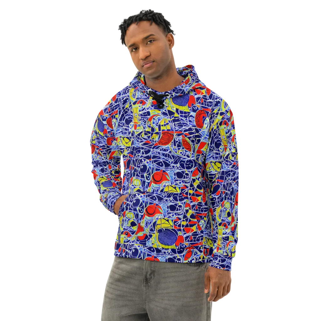 Blue Rapture on Cotton Hoodie — Left Front