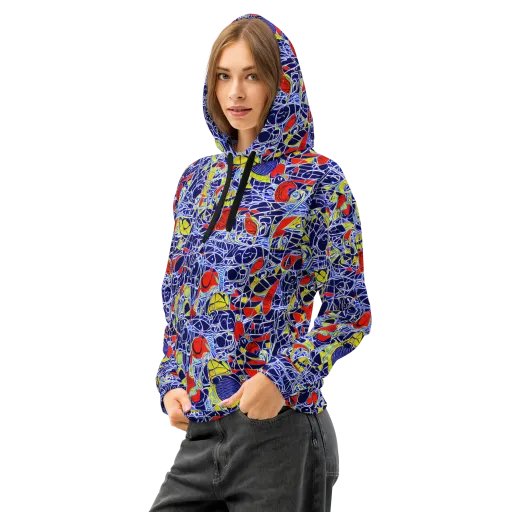 Blue Rapture on a Cotton Hoodie