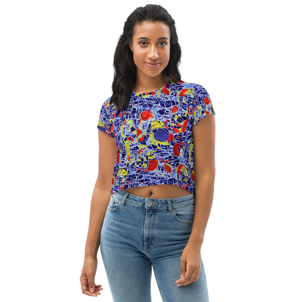 Blue Rapture on Crop Tee — Front