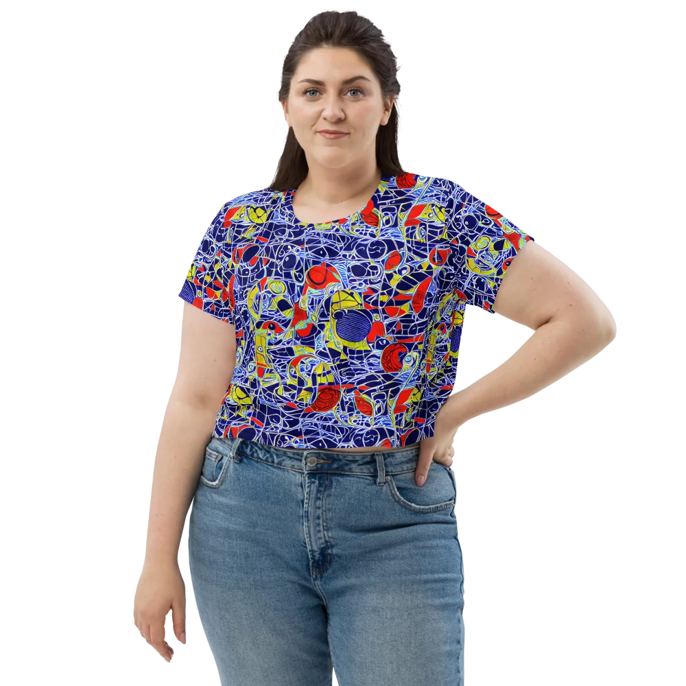 Blue Rapture on Crop Tee — Front
