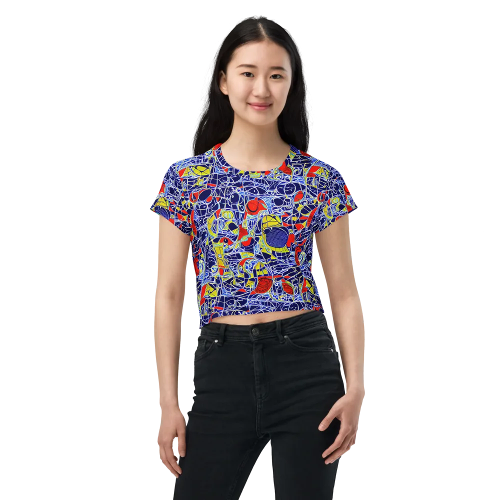 Blue Rapture on Crop Tee — Front