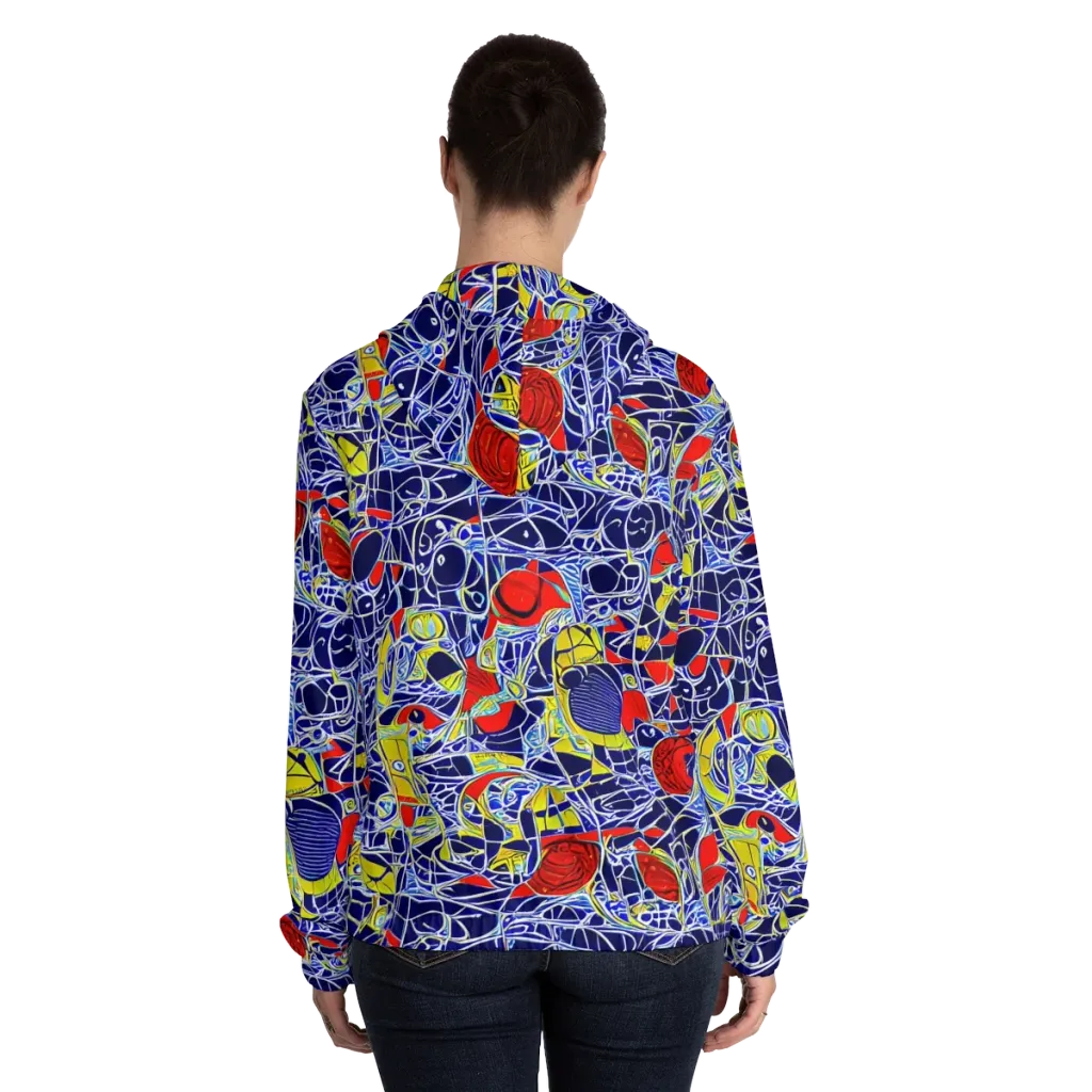 Blue Rapture on Women's Full-Zip Hoodie — Back On Person