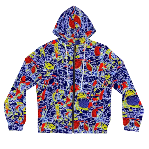 Blue Rapture on a Women's Full-Zip Hoodie