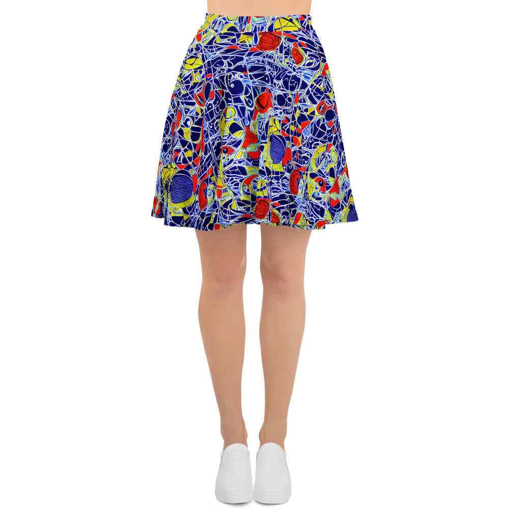 Blue Rapture on Skater Skirt — Front