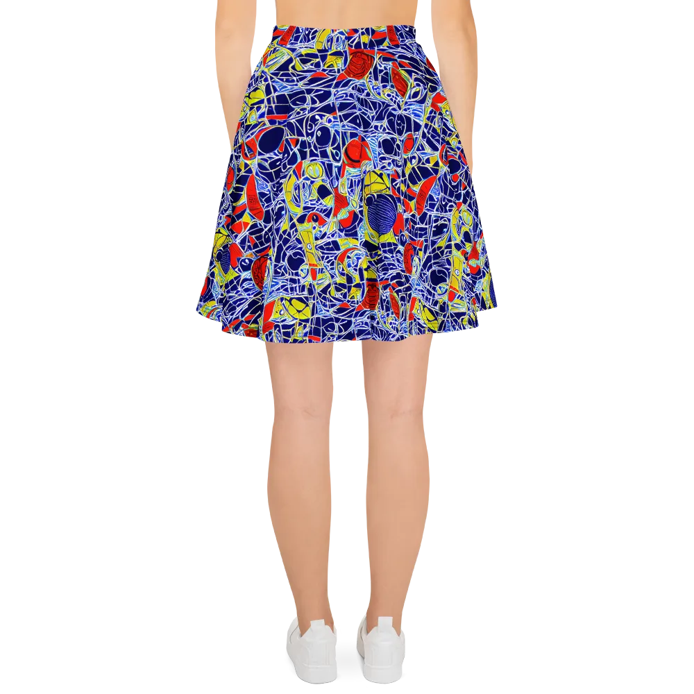 Blue Rapture on Skater Skirt — Back