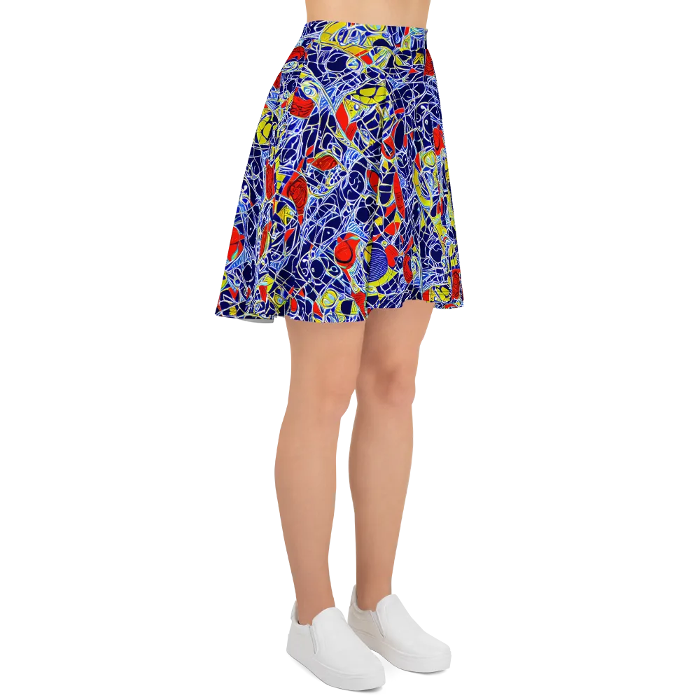 Blue Rapture on Skater Skirt — Right