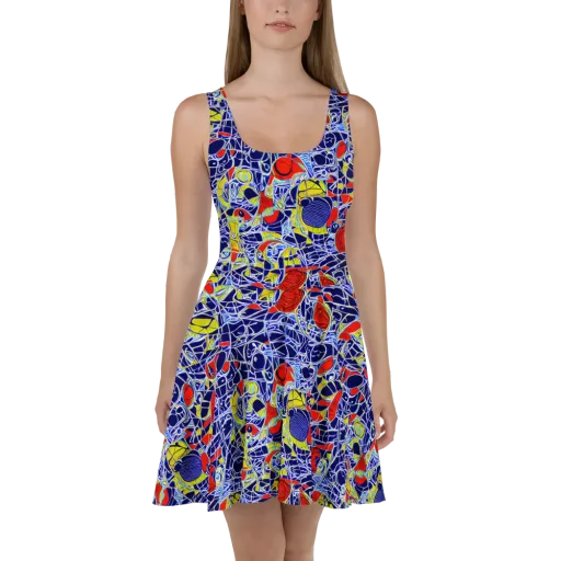 Blue Rapture on a Skater Dress