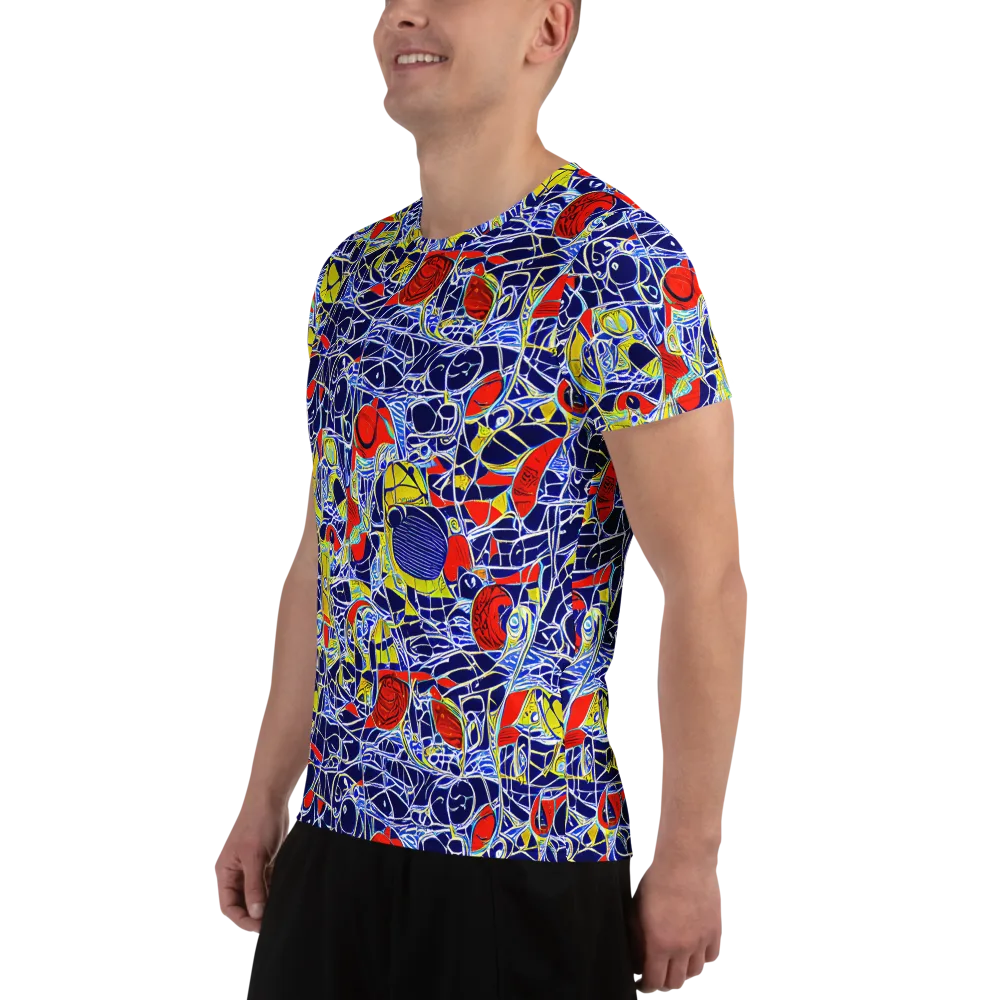 Blue Rapture on Men's Athletic T-Shirt — Left