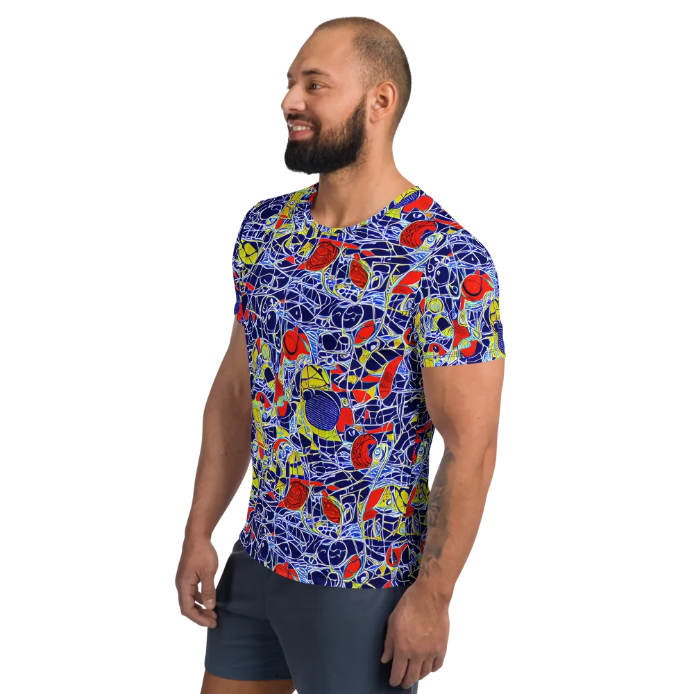 Blue Rapture on Men's Athletic T-Shirt — Left