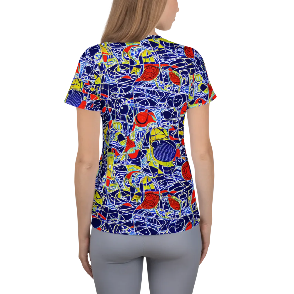 Blue Rapture on Women's Athletic T-Shirt — Back