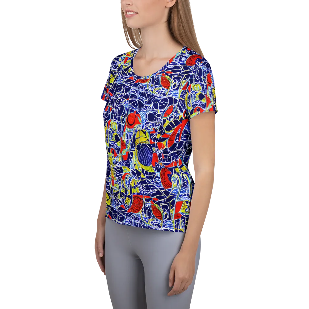 Blue Rapture on Women's Athletic T-Shirt — Left