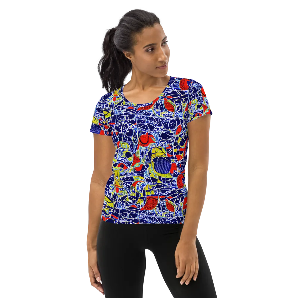 Blue Rapture on Women's Athletic T-Shirt — Front