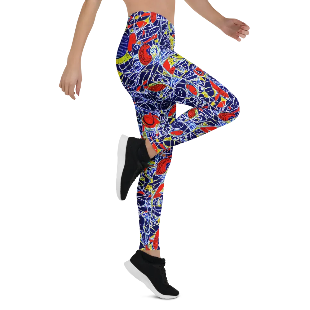 Blue Rapture on Leggings — Right