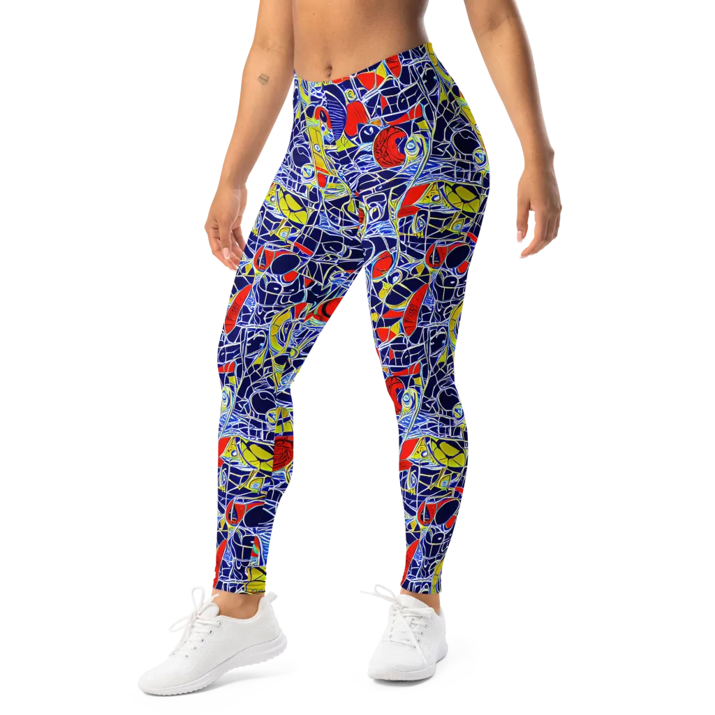 Blue Rapture on Leggings — Left Front