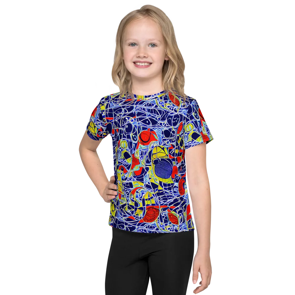 Blue Rapture on Kids Crew Neck T-Shirt — Front