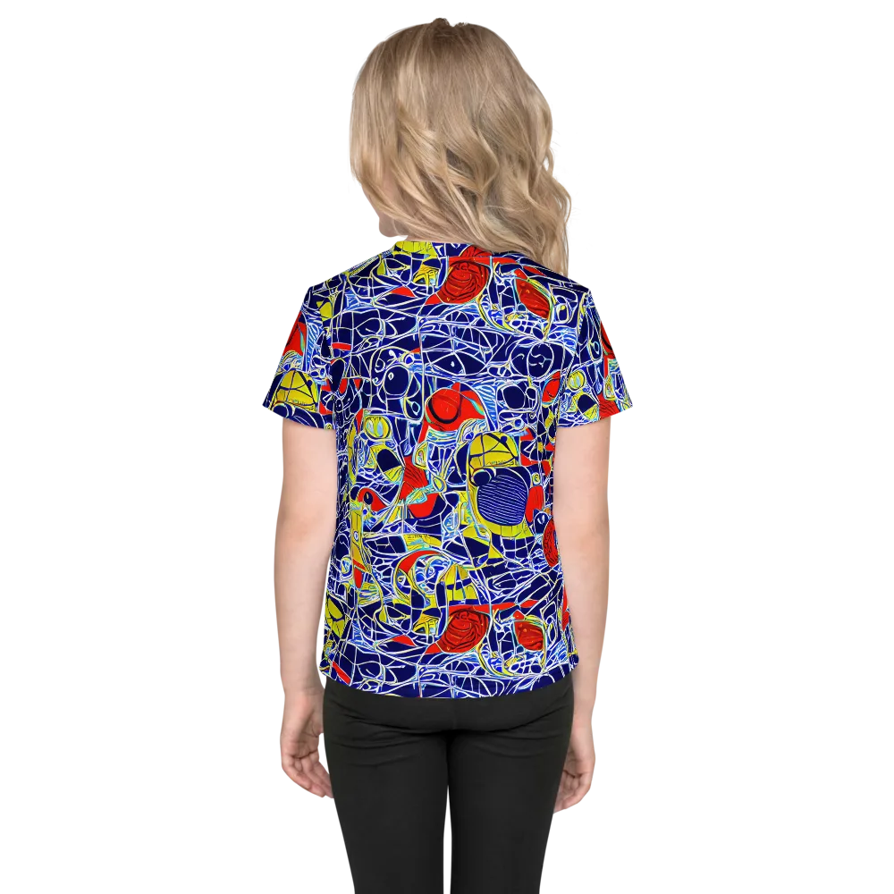 Blue Rapture on Kids Crew Neck T-Shirt — Back