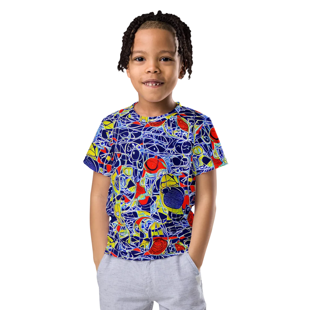 Blue Rapture on Kids Crew Neck T-Shirt — Front