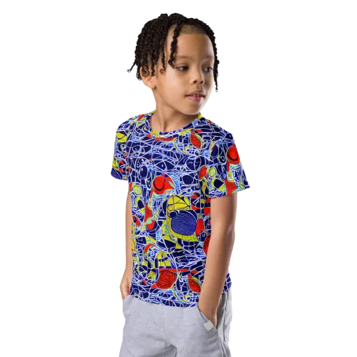 Blue Rapture on a Kids Crew Neck T-Shirt