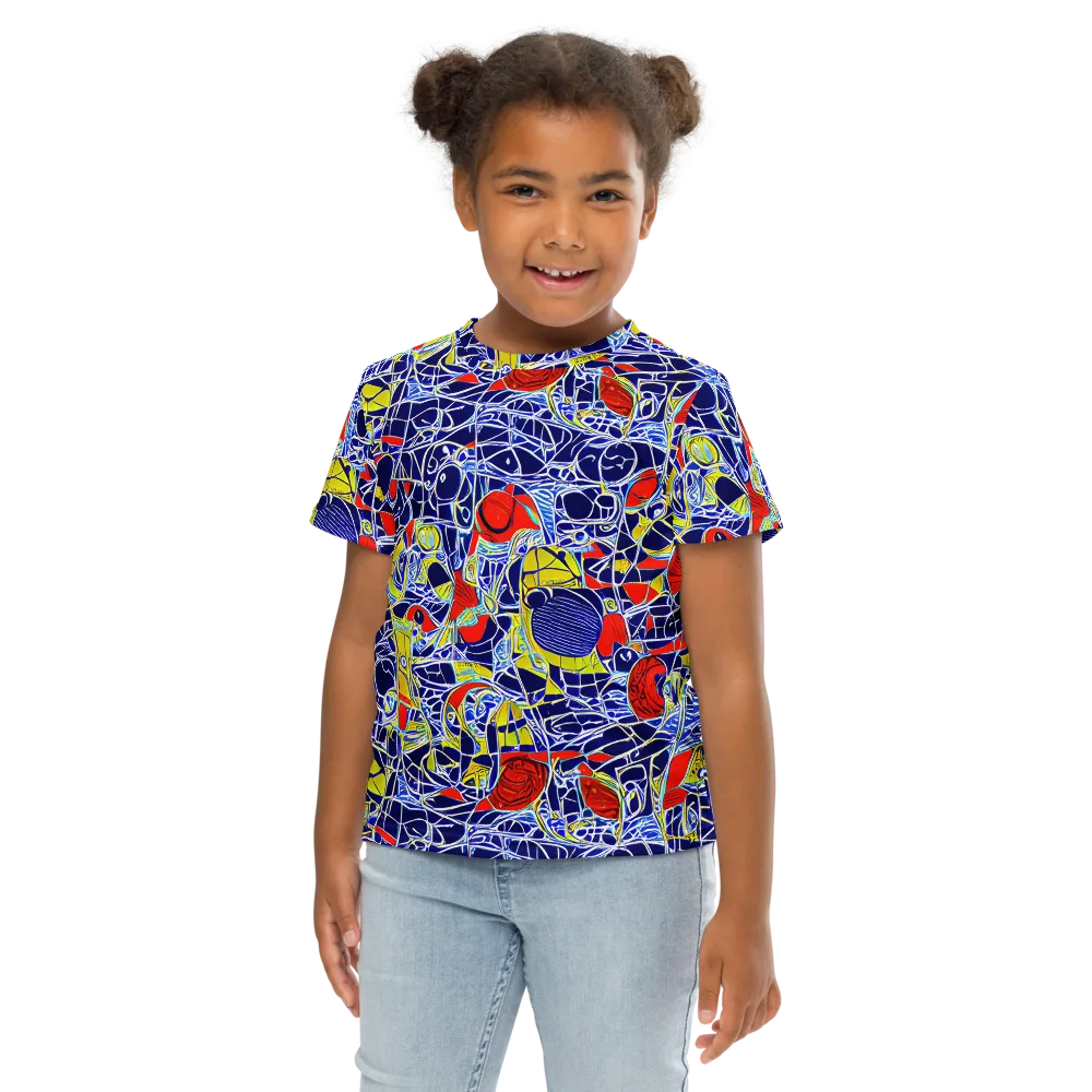 Blue Rapture on Kids Crew Neck T-Shirt — Front