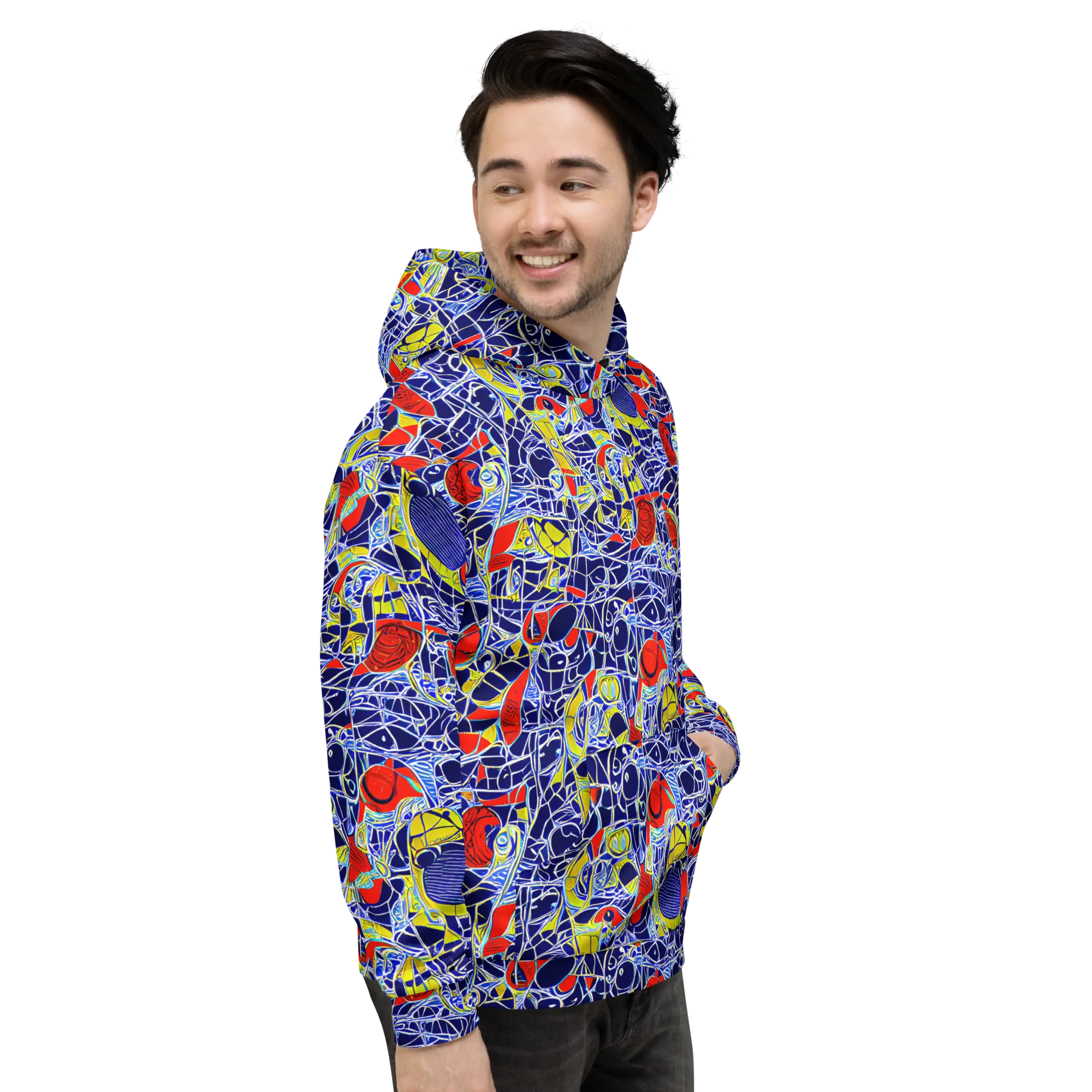 Blue Rapture on Hoodie — Right