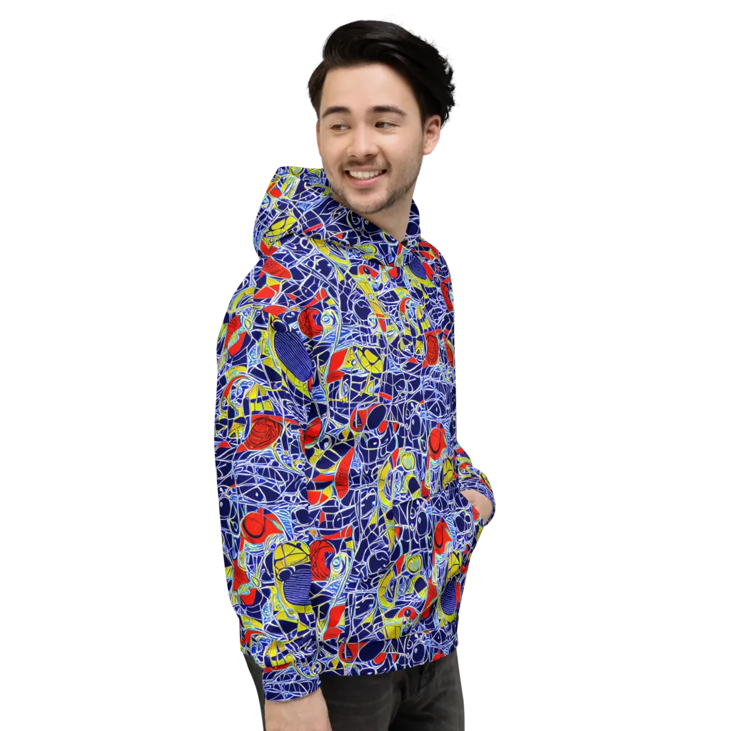 Blue Rapture on Hoodie — Right