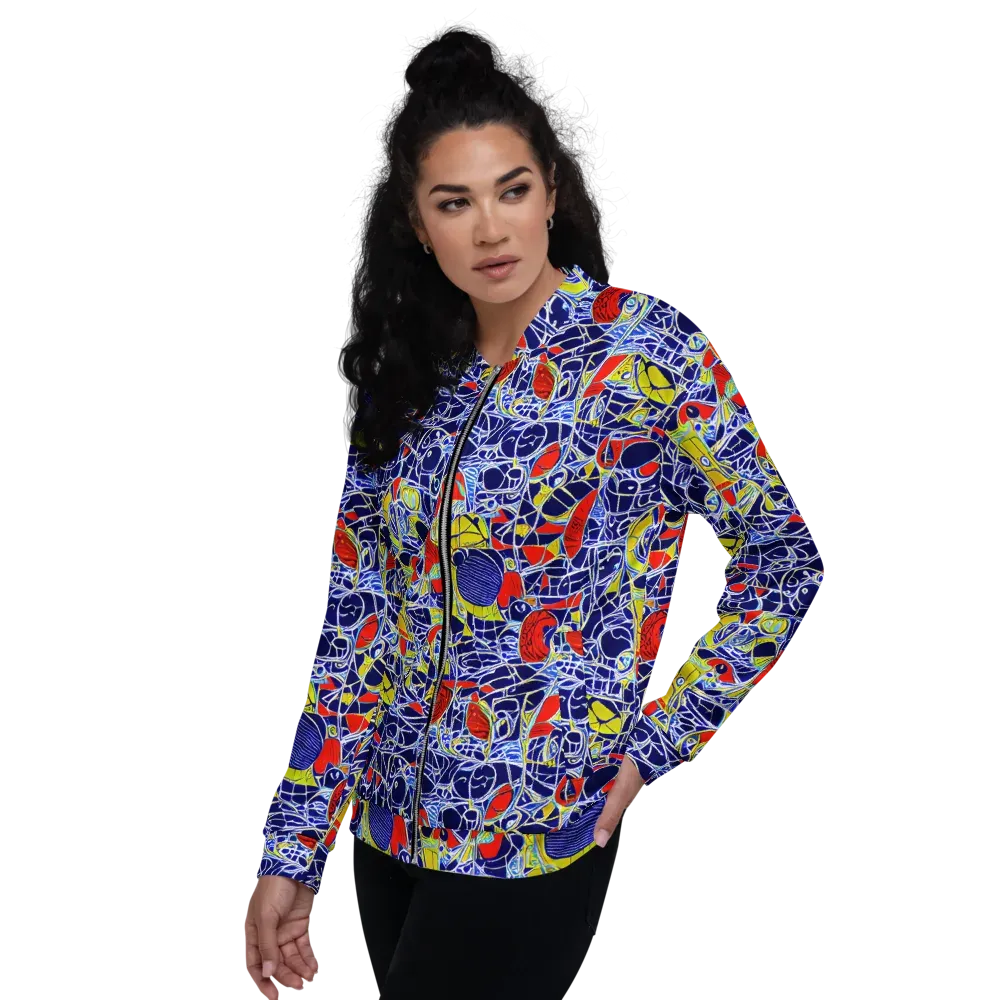 Blue Rapture on Bomber Jacket — Left