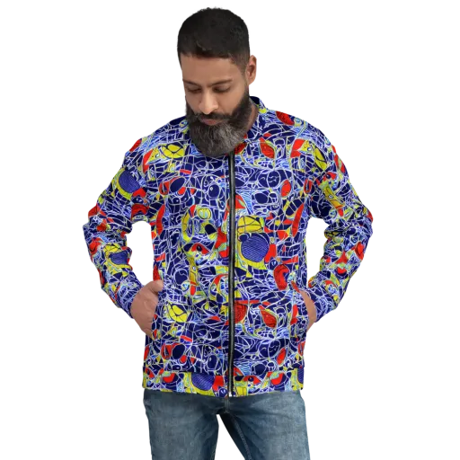 Blue Rapture on a Bomber Jacket