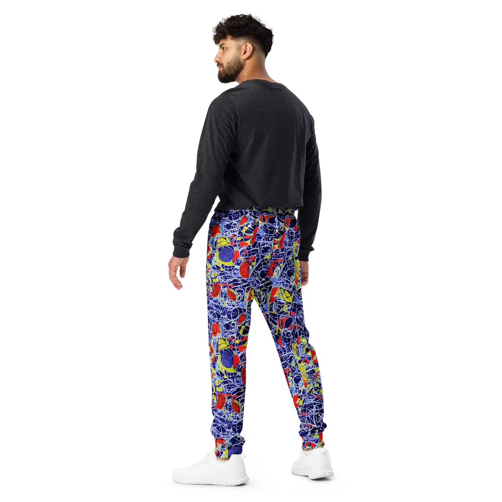 Blue Rapture on Men's Joggers — Back