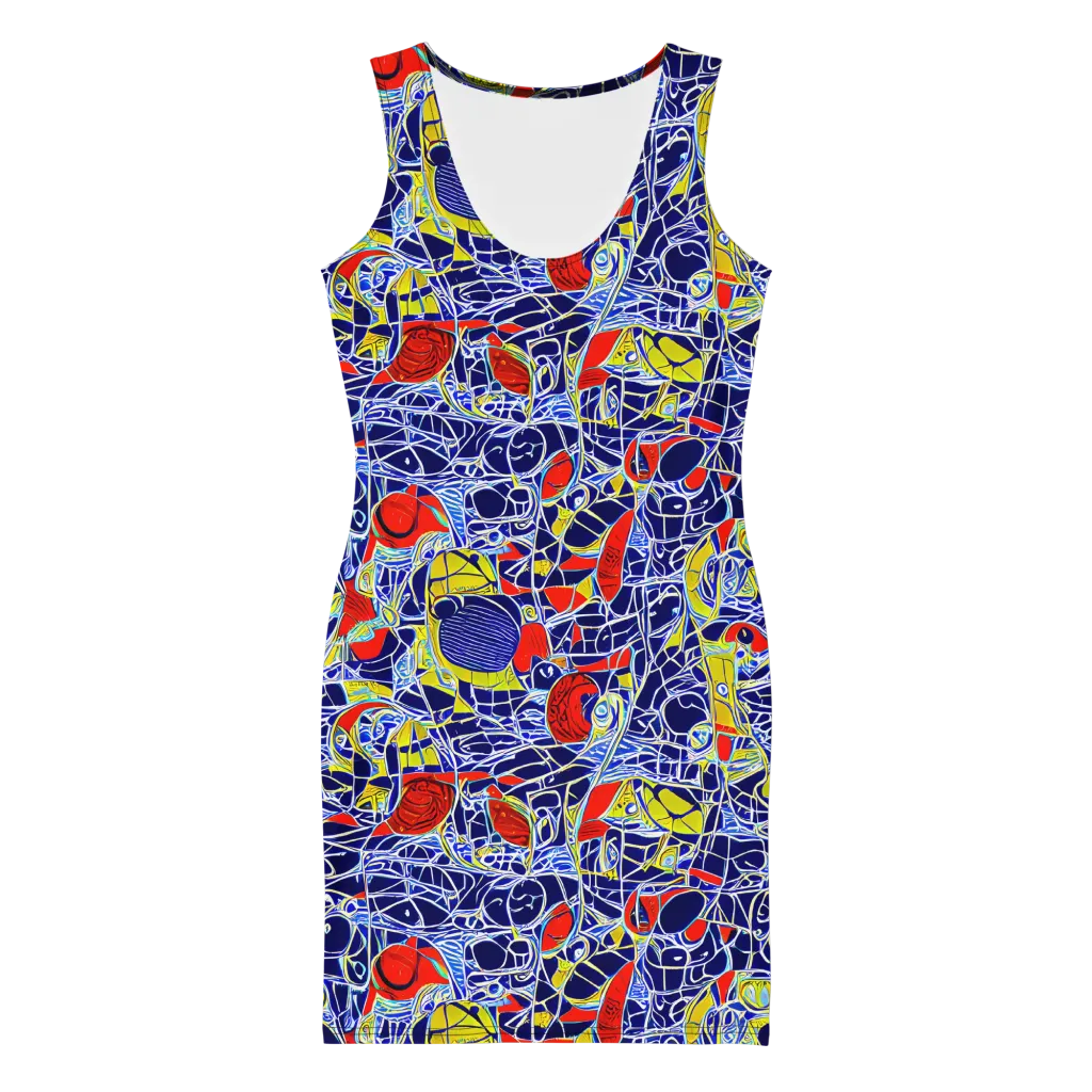 Blue Rapture on Bodycon Dress — Front
