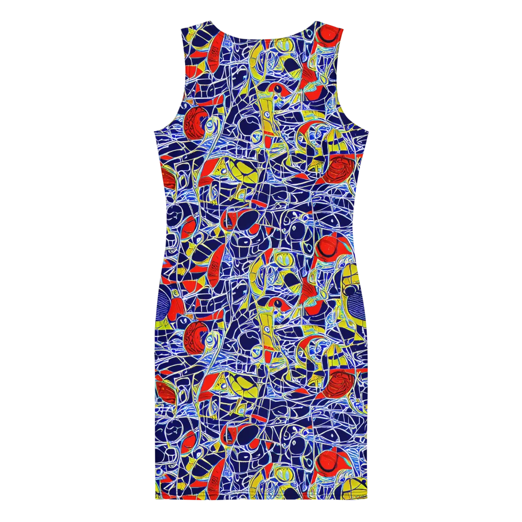 Blue Rapture on Bodycon Dress — Back