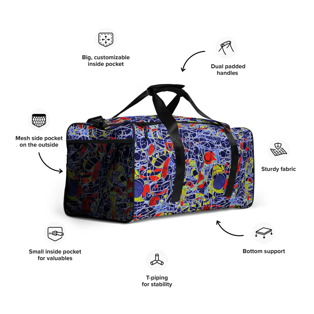 Blue Rapture on Duffle Bag — Right Front
