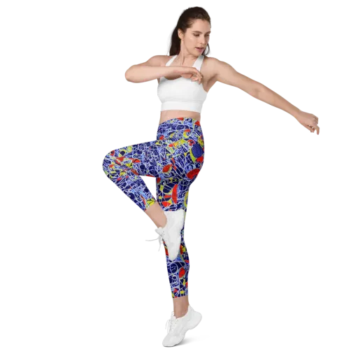 Blue Rapture on a Leggings with Pockets