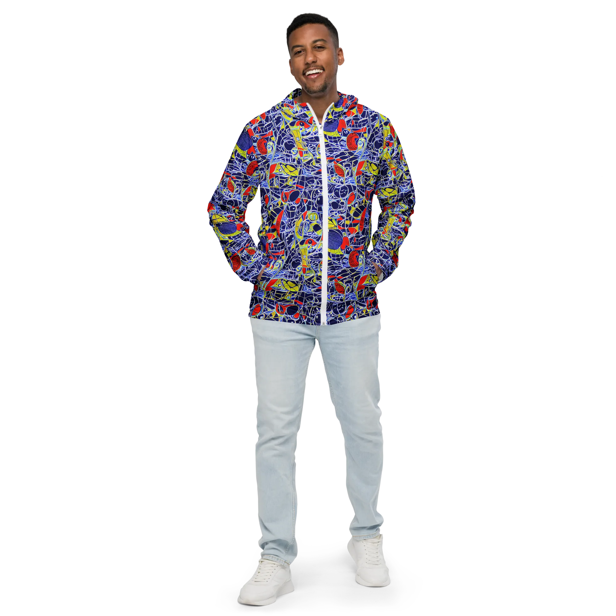 Blue Rapture on Men's Windbreaker — Front