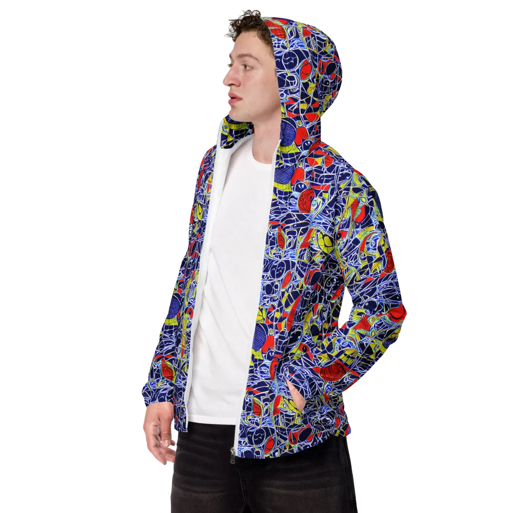 Blue Rapture on Men's Windbreaker — Left Front