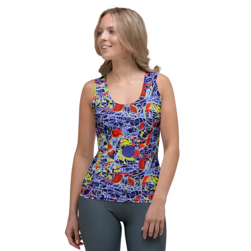 Blue Rapture on a Women's Tank Top