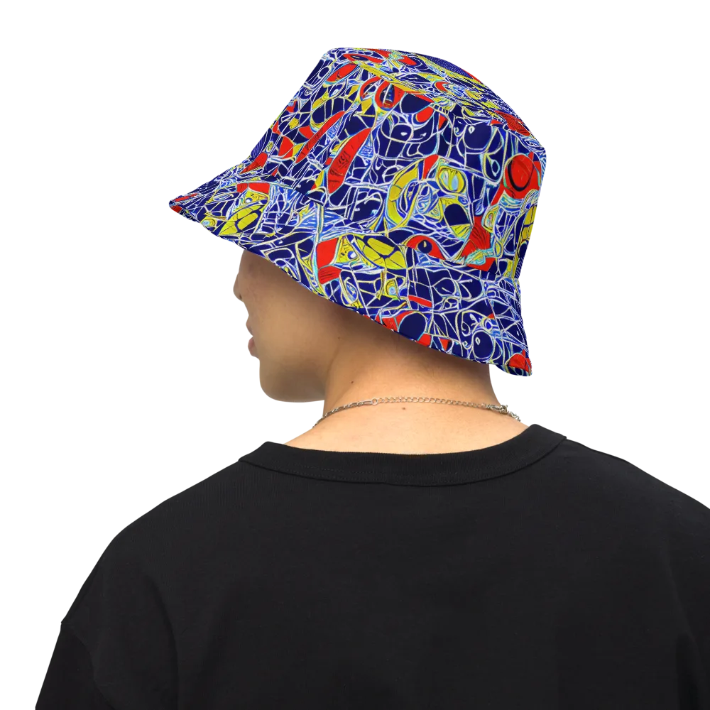 Blue Rapture on Reversible Bucket Hat — Back Inside