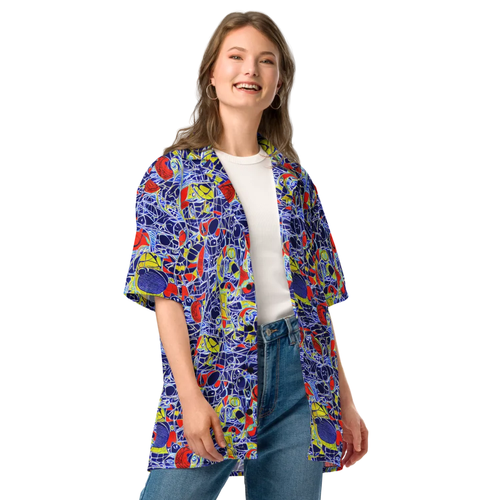 Blue Rapture on Button Shirt — Front
