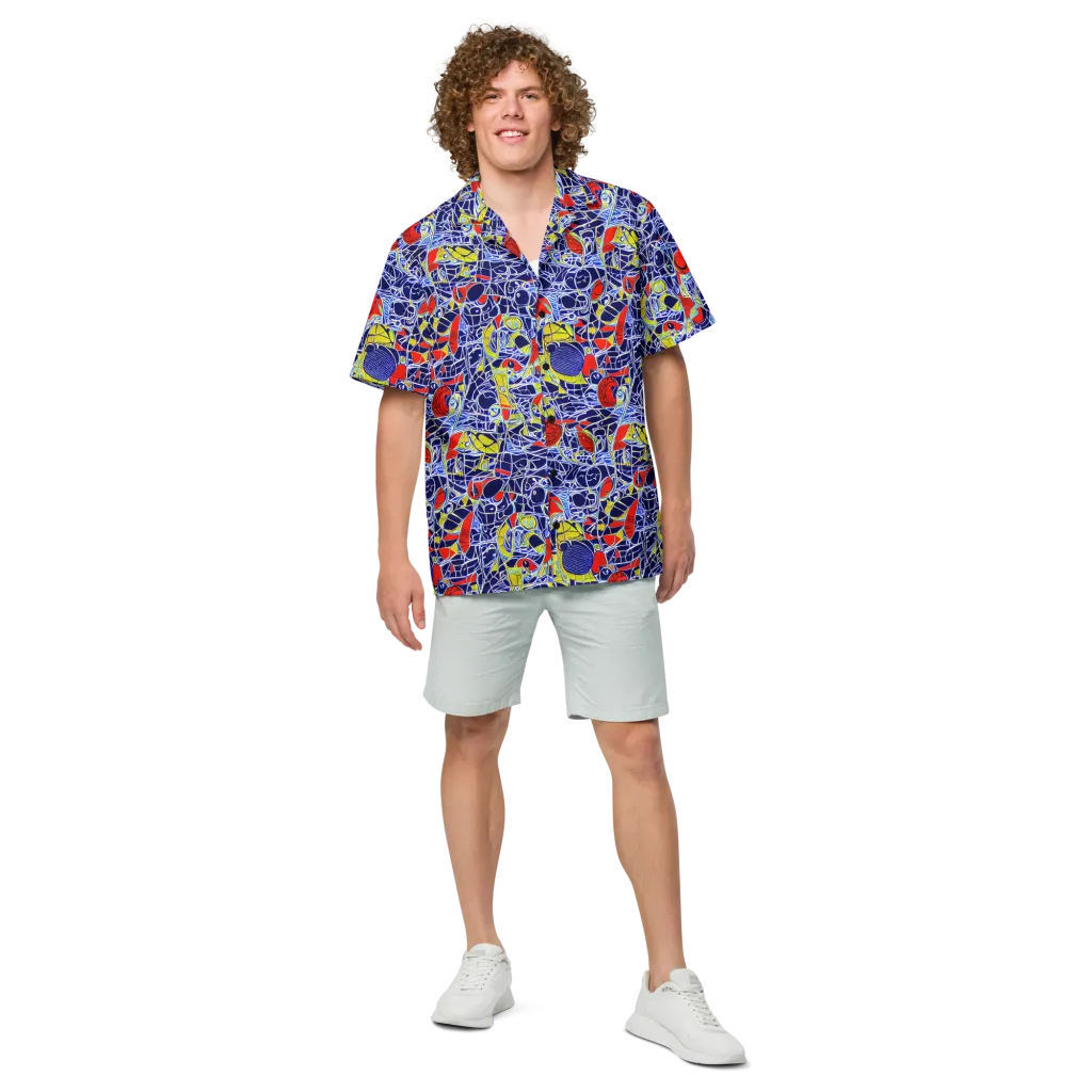 Blue Rapture on Button Shirt — Front