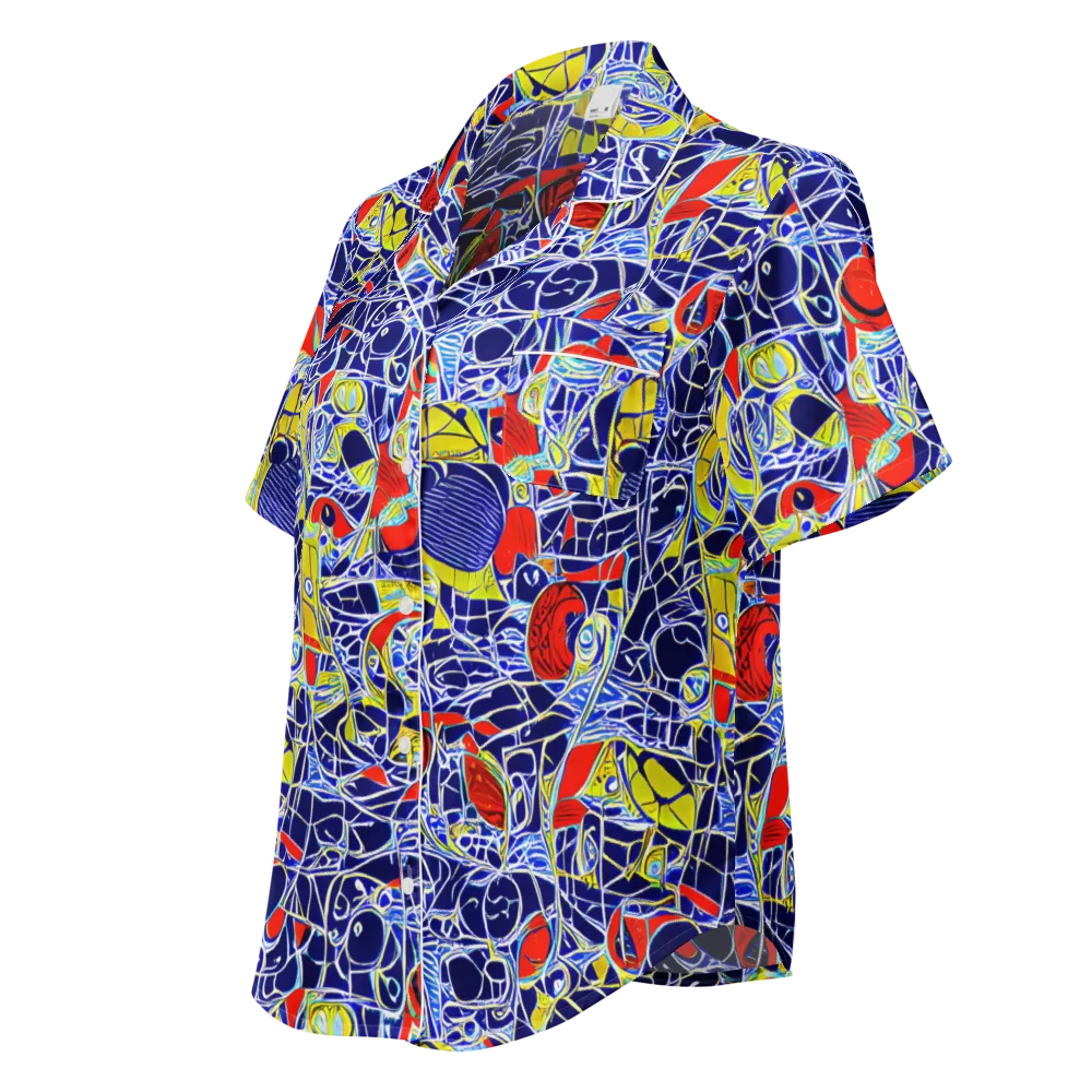 Blue Rapture on Women's Short Sleeve Pajama Top — Left Front