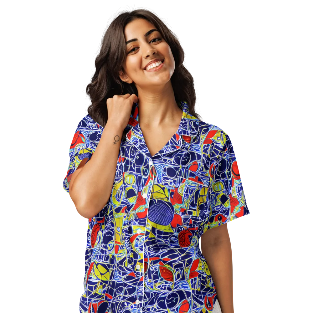 Blue Rapture on Women's Short Sleeve Pajama Top — Front